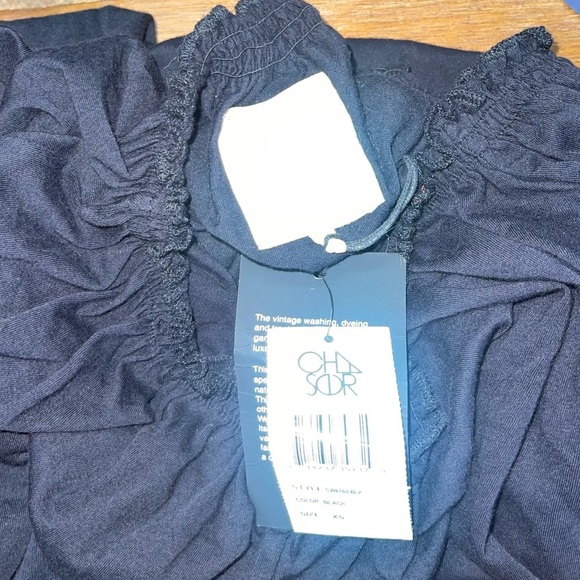 CHASER Black Off The Shoulder Shirred Mini Dress - Picture 6 of 7